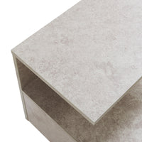 Comodino da Parete Amberg con Cassetto e Ripiani 40x35x31 cm - Effetto Cemento Chiaro [en.casa]