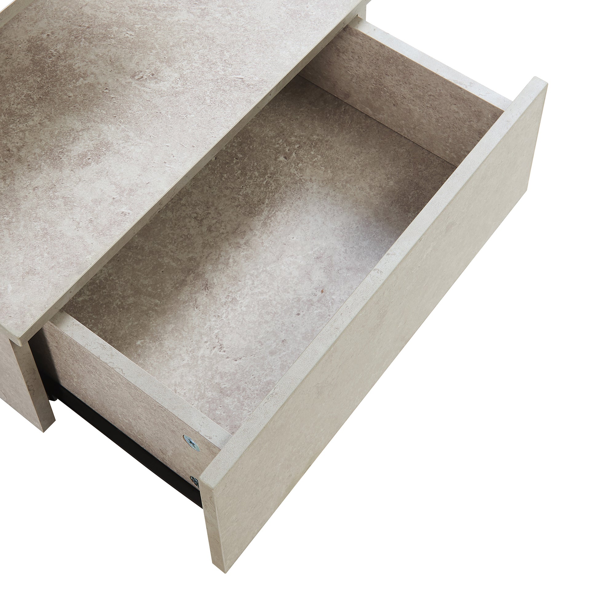 Comodino da Parete Amberg con Cassetto e Ripiani 40x35x31 cm - Effetto Cemento Chiaro [en.casa]