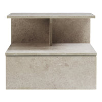 Comodino da Parete Amberg con Cassetto e Ripiani 40x35x31 cm - Effetto Cemento Chiaro [en.casa]