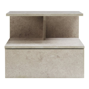 Comodino da Parete Amberg con Cassetto e Ripiani 40x35x31 cm - Effetto Cemento Chiaro [en.casa]