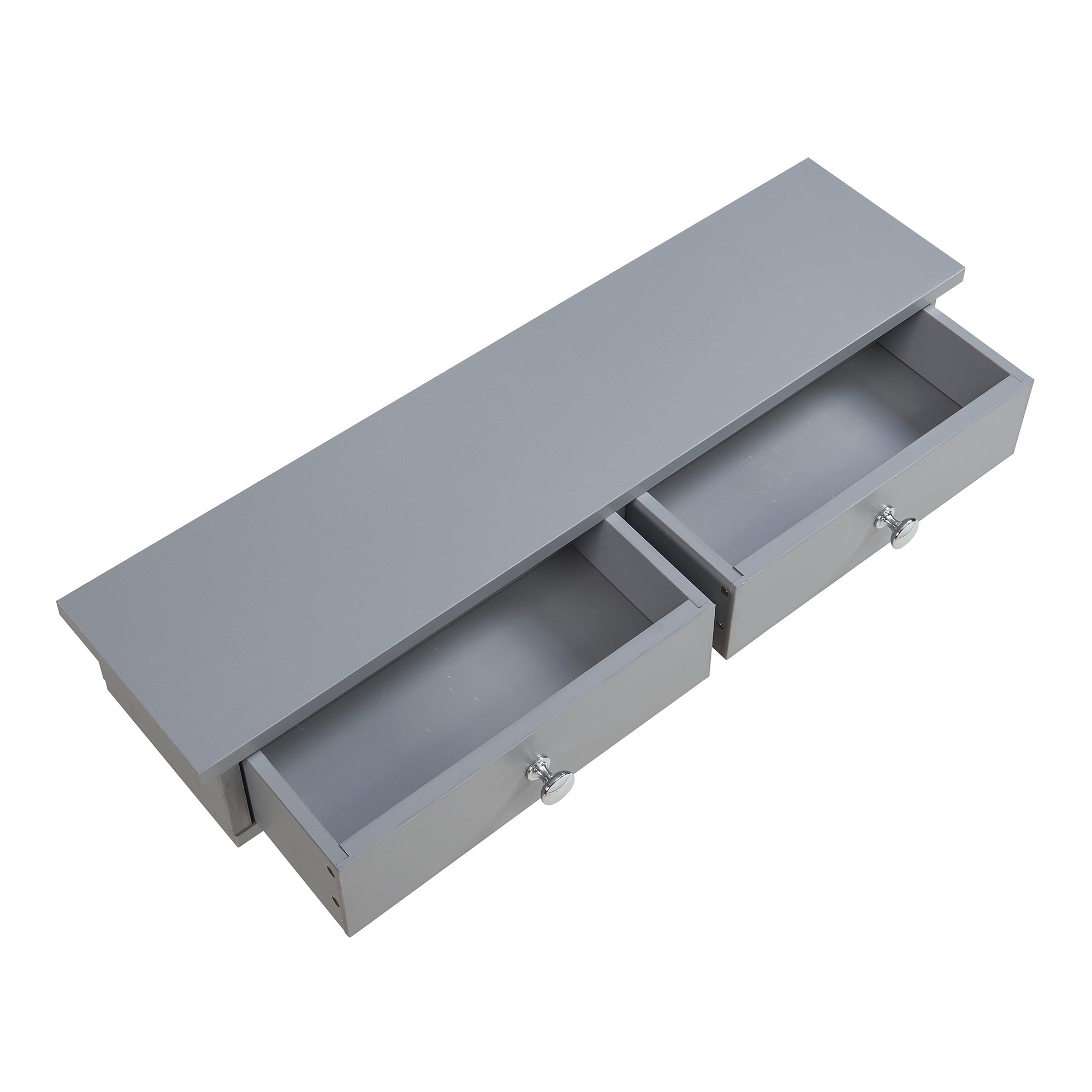 Mensola da Parete Geeste Comodino Sospeso con 2 Cassetti 60 x 15 x 10 cm - Grigio Chiaro [en.casa]