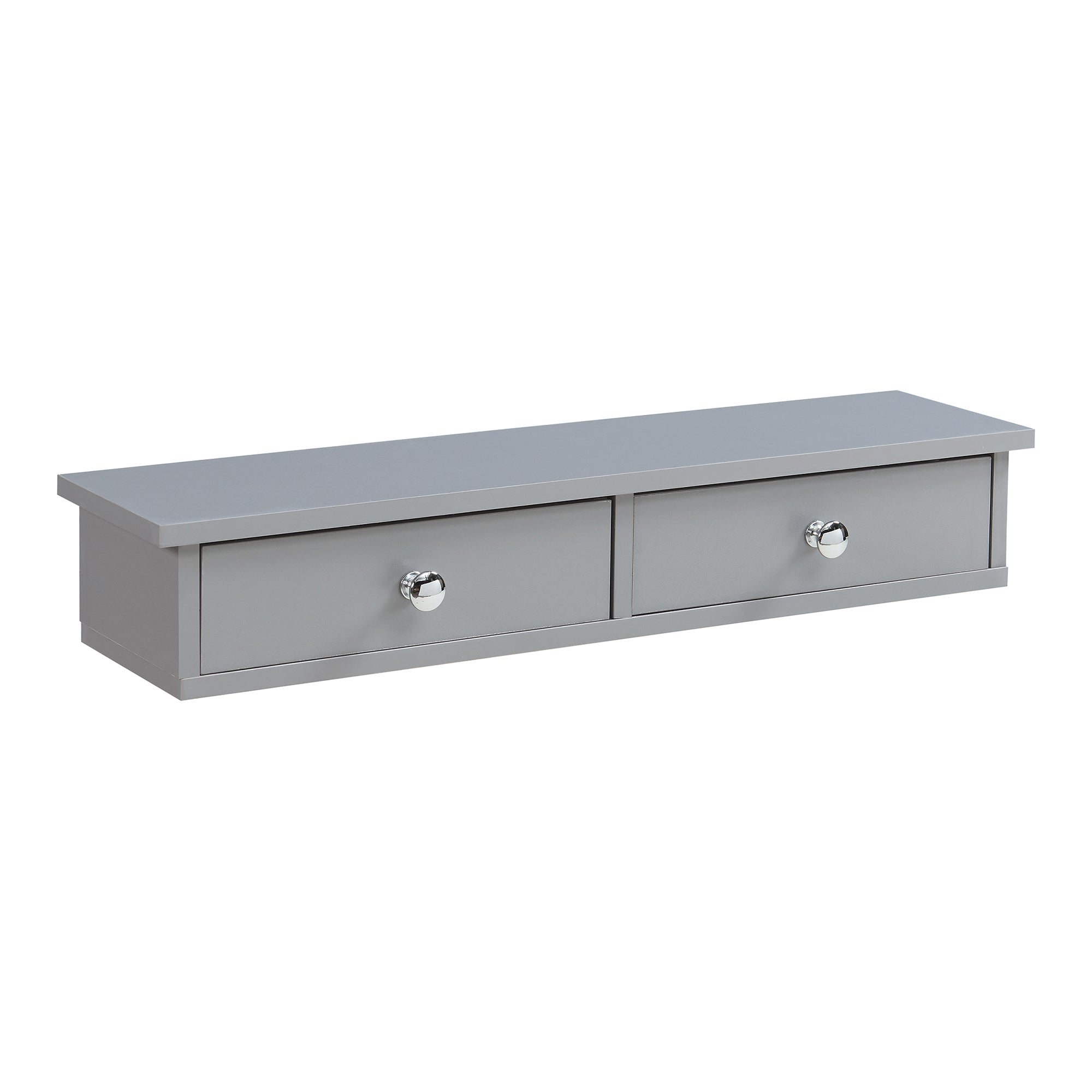Mensola da Parete Geeste Comodino Sospeso con 2 Cassetti 60 x 15 x 10 cm - Grigio Chiaro [en.casa]