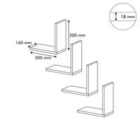 Set di 4 Mensole da Muro 'Broby' a Forma di L Consolle Portapiante da Parete - Nero [en.casa]