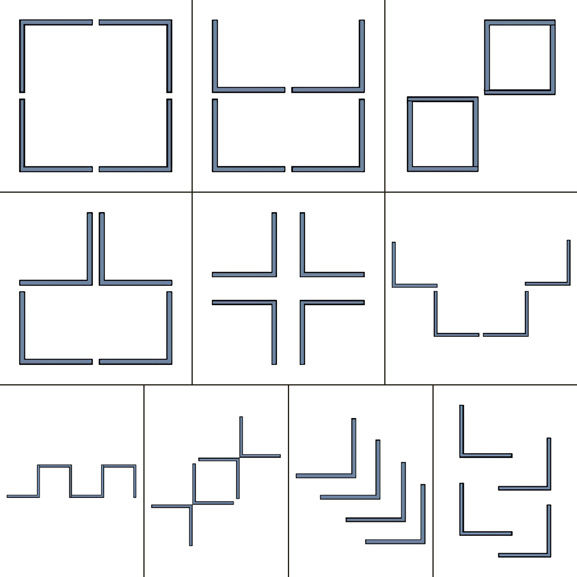 Set di 4 Mensole da Muro 'Broby' a Forma di L Consolle Portapiante da Parete - Nero [en.casa]