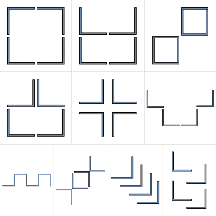 Set di 4 Mensole da Muro 'Broby' a Forma di L Consolle Portapiante da Parete - Nero [en.casa]