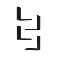 Set di 4 Mensole da Muro 'Broby' a Forma di L Consolle Portapiante da Parete - Nero [en.casa]