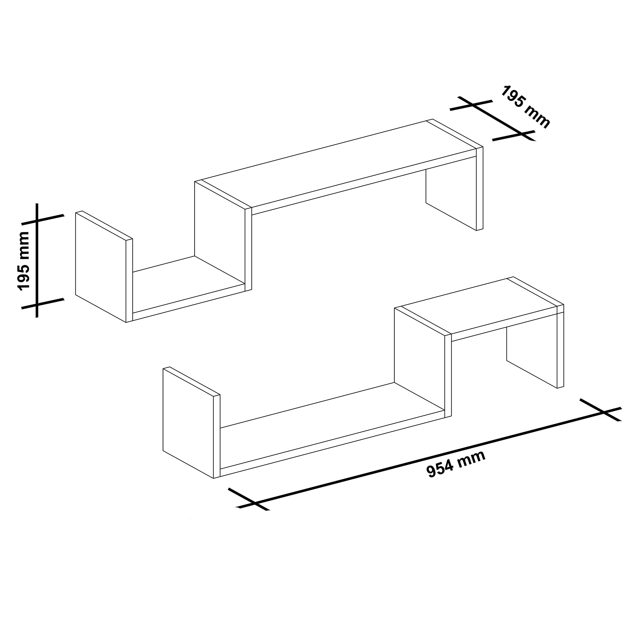 Set di 2 Mensole da Muro 'Gram' 2 Consolli Pensili - Bianco [en.casa]