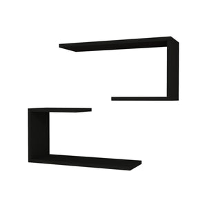 Set di 2 Mensole da Muro 'Årslev' 2 Consolli Pensili - Nero [en.casa]