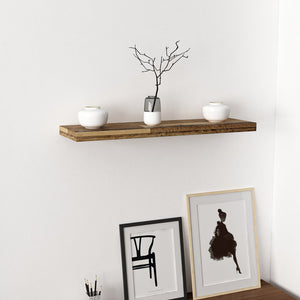 Mensola da Muro 'Bredebro' Piano Rettangolare 80 cm  - Effetto Legno Intarsiato [en.casa]