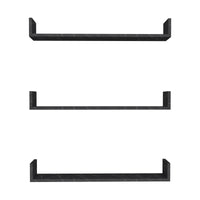 Set 'Höganäs' 3 Mensole da Muro - Consolli Pensili con Piano d'Appoggio a Forma di U - Largo 90 cm - Effetto Marmo Nero
