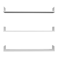 Set 'Höganäs' 3 Mensole da Muro - Consolli Pensili con Piano d'Appoggio a Forma di U - Largo 120 cm - Bianco [en.casa]