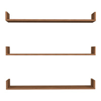Set 'Höganäs' 3 Mensole da Muro - Consolli Pensili con Piano d'Appoggio a Forma di U - Largo 120 cm - Effetto Noce