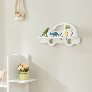 Mensola Skanderborg per Cameretta Sostegno Consolle Decorativo a Forma di Automobile - Bianco [en.casa]