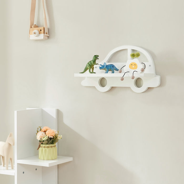 Mensola Skanderborg per Cameretta Sostegno Consolle Decorativo a Forma di Automobile - Bianco [en.casa]