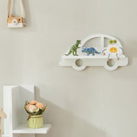 Mensola Skanderborg per Cameretta Sostegno Consolle Decorativo a Forma di Automobile - Bianco [en.casa]