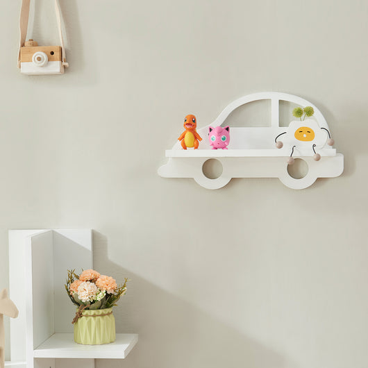 Mensola Skanderborg per Cameretta Sostegno Consolle Decorativo a Forma di Automobile - Bianco [en.casa]