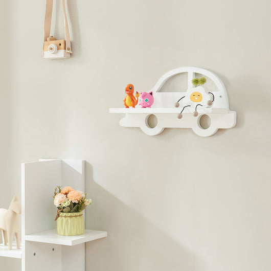 Mensola Skanderborg per Cameretta Sostegno Consolle Decorativo a Forma di Automobile - Bianco [en.casa]