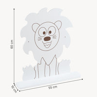 Mensola da Parete Korsør per Bambini Consolle Pensile Design Leone - Bianco [en.casa]