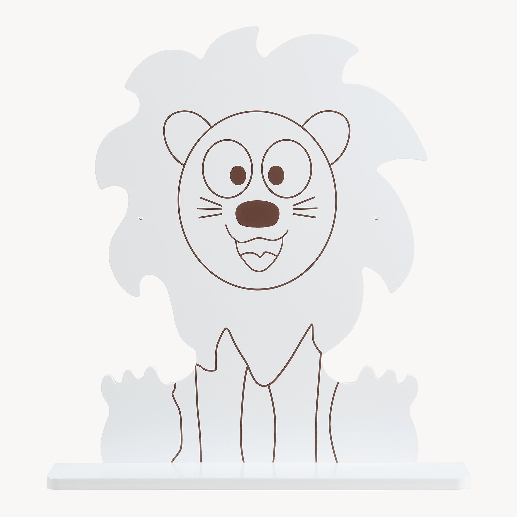 Mensola da Parete Korsør per Bambini Consolle Pensile Design Leone - Bianco [en.casa]