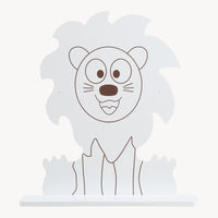 Mensola da Parete Korsør per Bambini Consolle Pensile Design Leone - Bianco [en.casa]