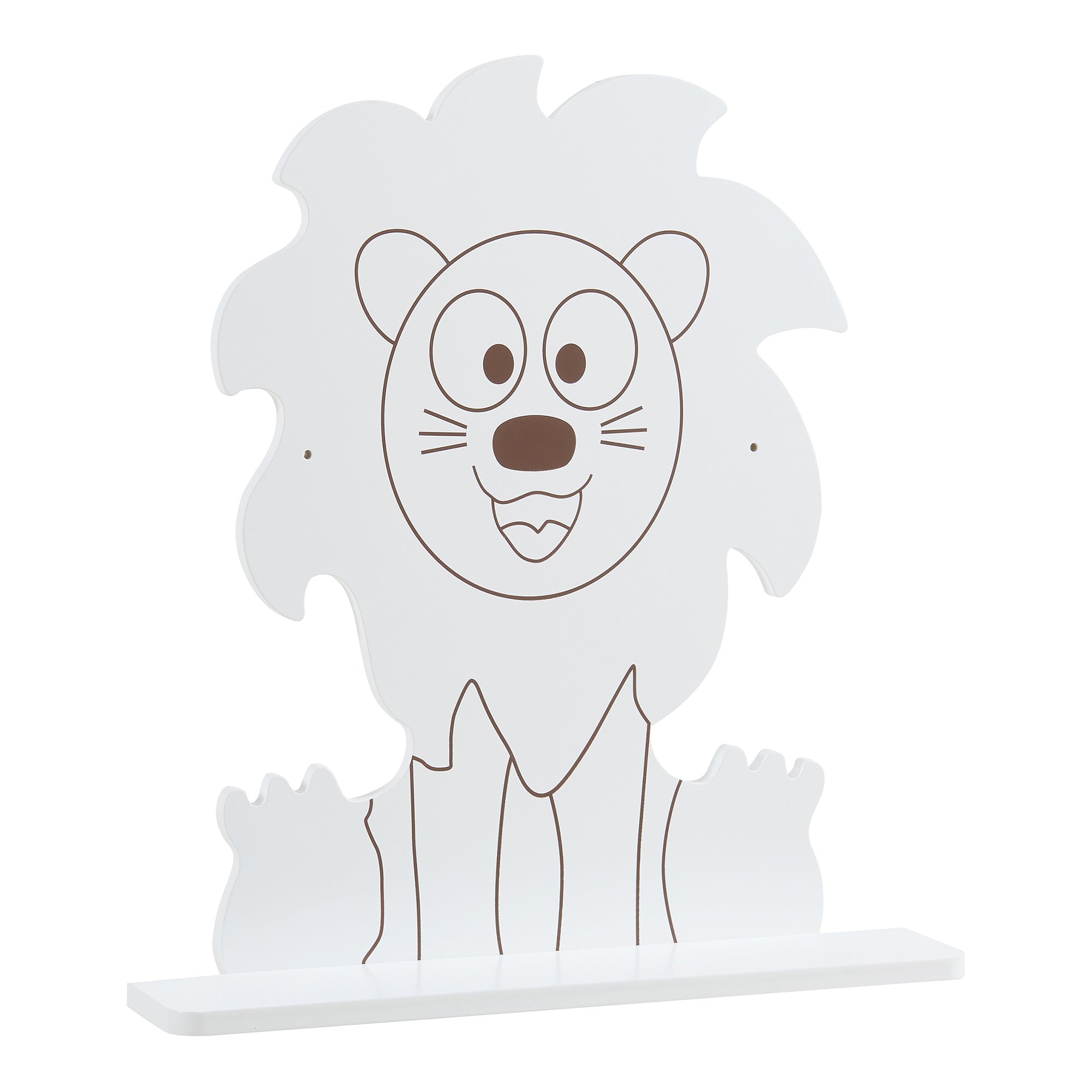 Mensola da Parete Korsør per Bambini Consolle Pensile Design Leone - Bianco [en.casa]