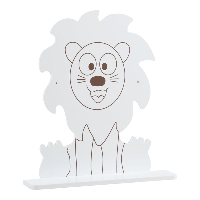 Mensola da Parete Korsør per Bambini Consolle Pensile Design Leone - Bianco [en.casa]