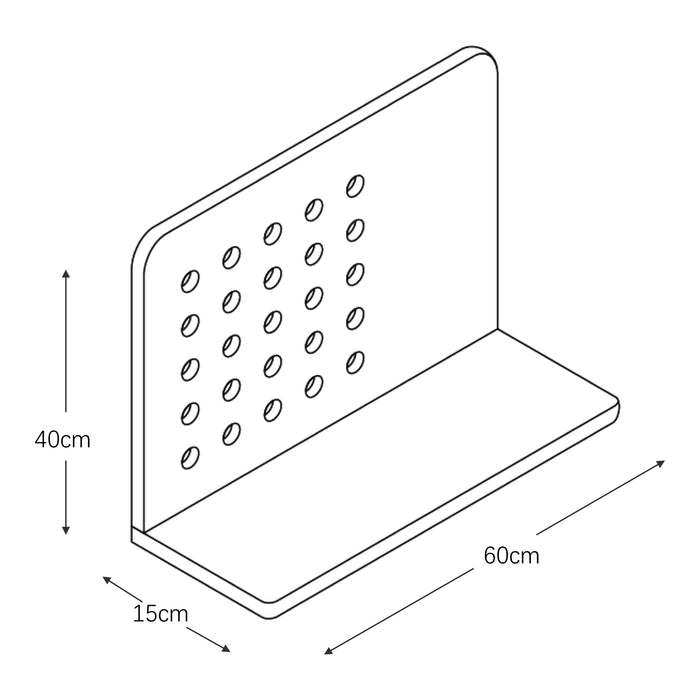 Mensola da Parete Dønna 60 x 15 x 40 cm Nero [en.casa]
