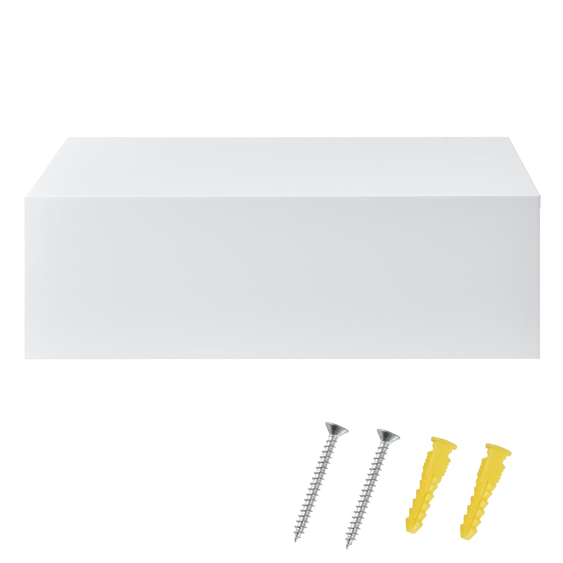 Mensola a muro per camera da letto con 1 cassetto laccato bianco 46 cm 03_0001798