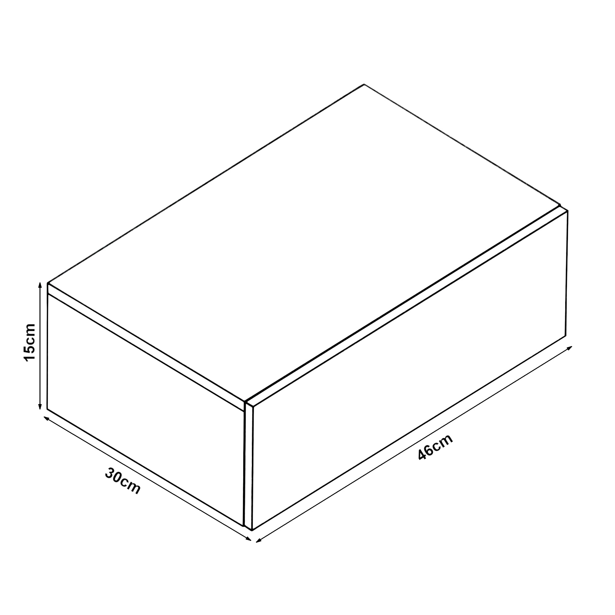 Comodino da Parete con Cassetto Integrato 46x30x15 cm Nero Lucido [en.casa]
