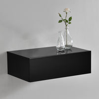 Comodino da Parete con Cassetto Integrato 46x30x15 cm Nero Lucido [en.casa]