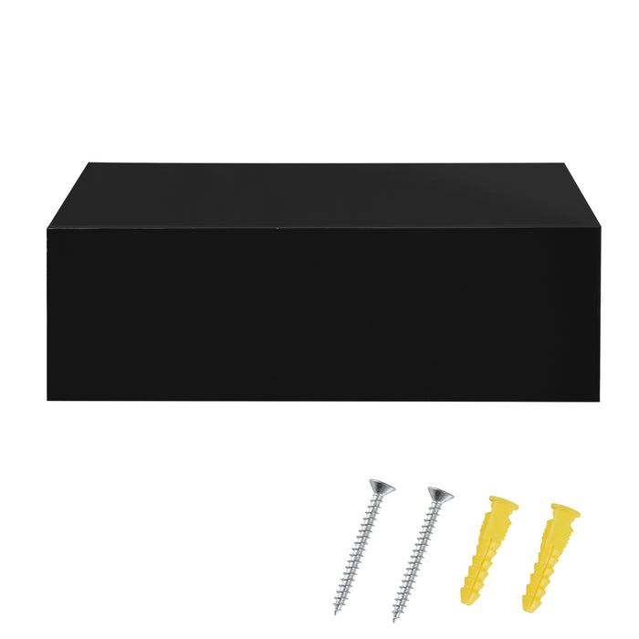 Set di 2 Comodini da Parete con Cassetto 46x30x15 cm Nero Lucido [en.casa]