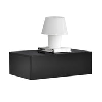 Comodino da Parete con Cassetto Integrato 46x30x15 cm Nero Lucido [en.casa]