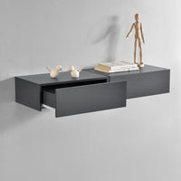 Set di 2 Comodini da Parete con Cassetto 46x30x15 cm Grigio Scuro [en.casa]