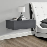 Set di 2 Comodini da Parete con Cassetto 46x30x15 cm Effetto Cemento / Grigio Scuro [en.casa]