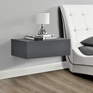 Set di 2 Comodini da Parete con Cassetto 46x30x15 cm Effetto Cemento / Grigio Scuro [en.casa]