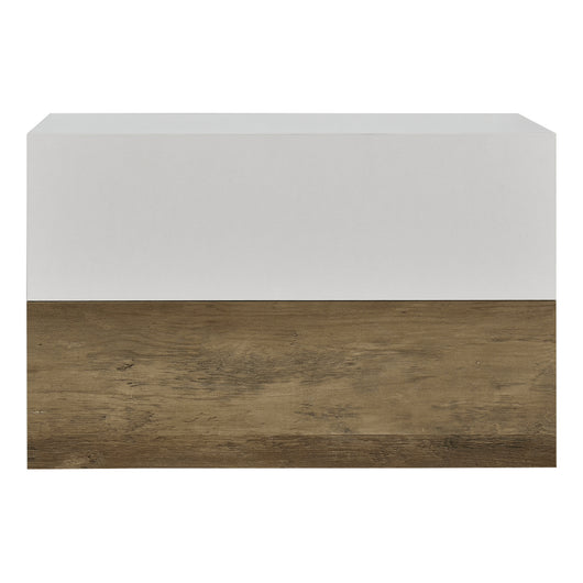 Set di 2 Comodini da Parete con Cassetto 46x30x15 cm Effetto Legno / Bianco Opaco [en.casa]