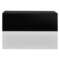 Set di 2 Comodini da Parete con Cassetto 46x30x15 cm Bianco Lucido / Nero Lucido [en.casa]