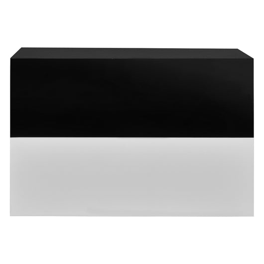Set di 2 Comodini da Parete con Cassetto 46x30x15 cm Bianco Lucido / Nero Lucido [en.casa]