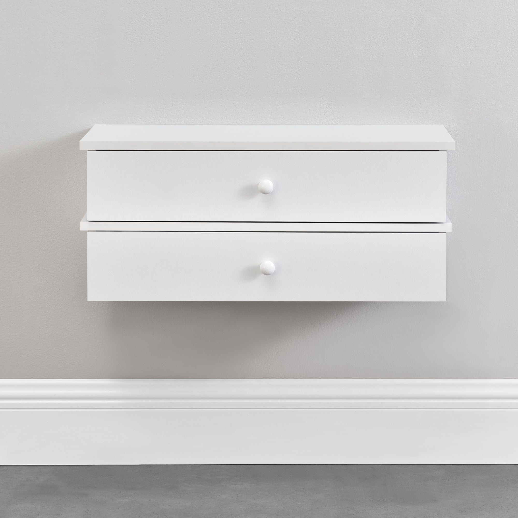 Set di 2 Mensole da Parete con Scomparto Chiuso 60 x 24 x 12,6 cm - Bianco [en.casa]