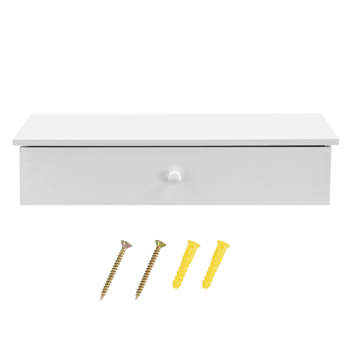 Set di 2 Mensole da Parete con Scomparto Chiuso 60 x 24 x 12,6 cm - Bianco [en.casa]