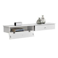 Set di 2 Mensole da Parete con Scomparto Chiuso 60 x 24 x 12,6 cm - Bianco [en.casa]