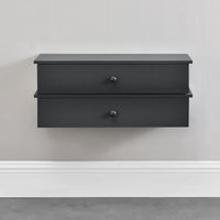 Set di 2 Mensole da Parete con Scomparto Chiuso 60 x 24 x 12,6 cm - Grigio Scuro [en.casa]