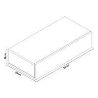 Set di 2 Mensole da Parete con Cassetto Integrato 50x24x12 cm - Bianco / Effetto Legno [en.casa]