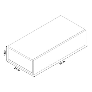 Set di 2 Mensole da Parete con Cassetto Integrato 50x24x12 cm - Bianco / Effetto Legno [en.casa]