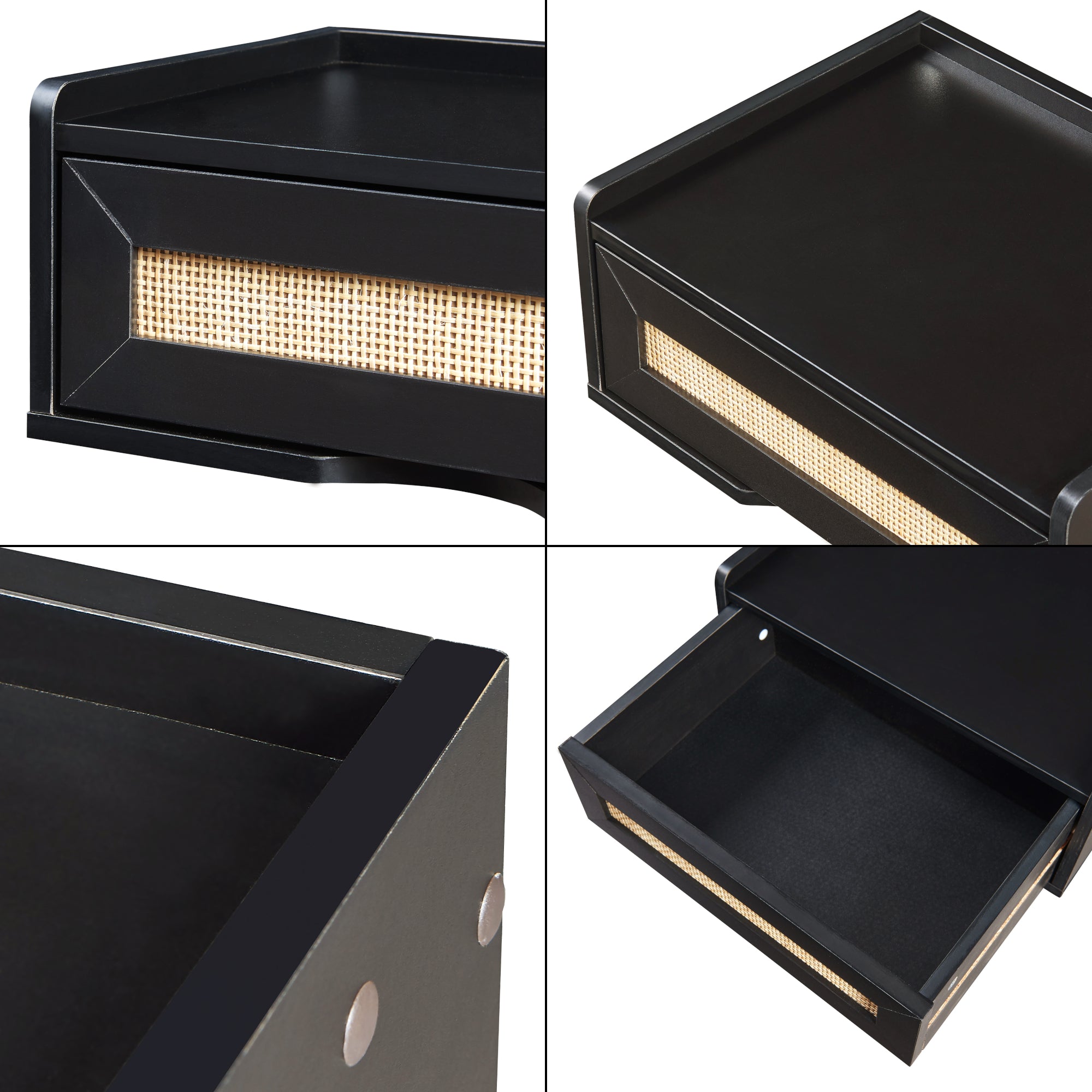 Mensola da Parete Ljuredsø con Cassetto Integrato 40 x 30 x 16,5 cm - Nero [en.casa]