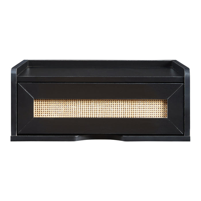 Mensola da Parete Ljuredsø con Cassetto Integrato 40 x 30 x 16,5 cm - Nero [en.casa]