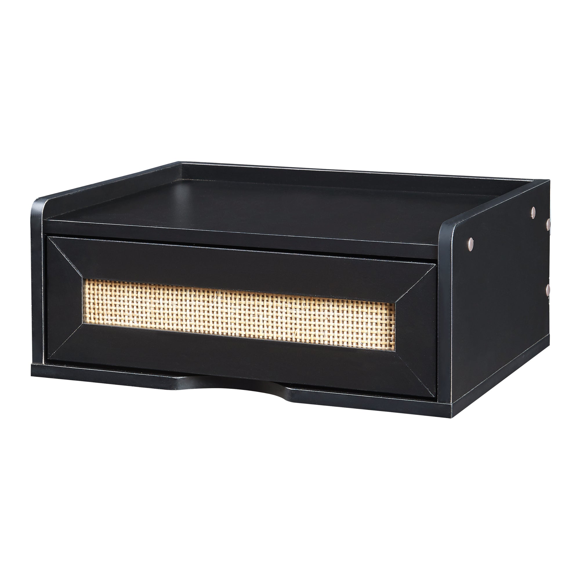 Mensola da Parete Ljuredsø con Cassetto Integrato 40 x 30 x 16,5 cm - Nero [en.casa]