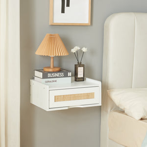 Mensola da Parete Ljuredsø con Cassetto Integrato 40 x 30 x 16,5 cm - Bianco [en.casa]