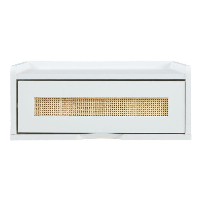 Mensola da Parete Ljuredsø con Cassetto Integrato 40 x 30 x 16,5 cm - Bianco [en.casa]