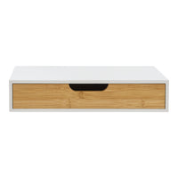 Set Bokn di 2 Mensole con Cassetto Integrato 40 x 24 x 8 cm Bambù - Bianco [en.casa]